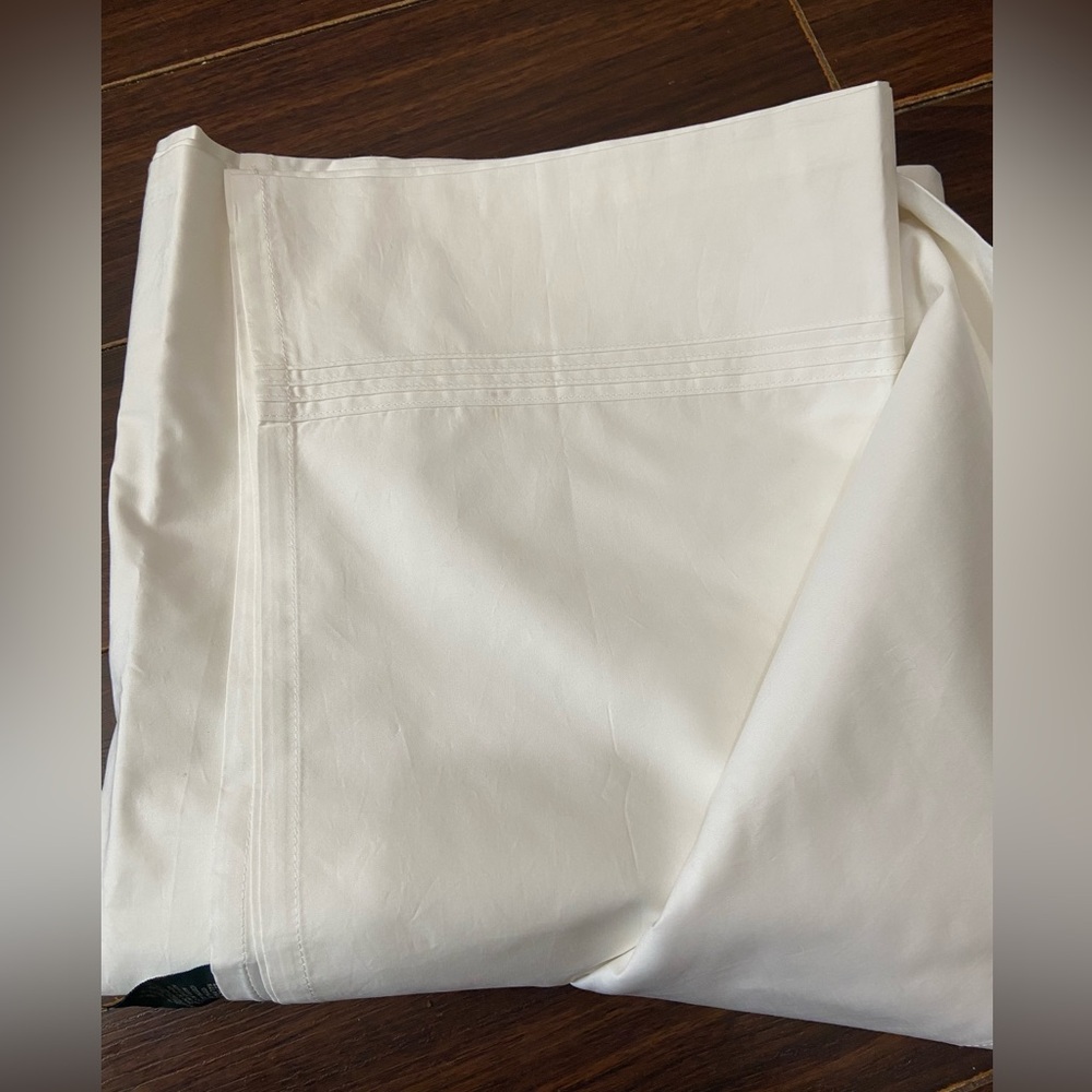 Ralph Lauren 100% Cotton Flat Sheet White 102 X 94 “New - Picture 4 of 8